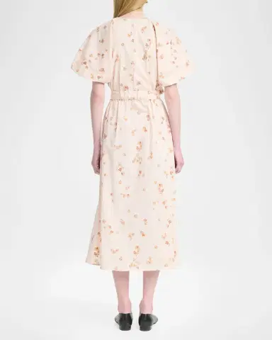 Altuzarra Paulina Floral-Print Waist-Tie Midi Dress | Thumbnail 2 Altuzarra Paulina Floral-Print Waist-Tie Midi Dress | Thumbnail 2