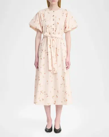 Altuzarra Paulina Floral-Print Waist-Tie Midi Dress | Thumbnail 3 Altuzarra Paulina Floral-Print Waist-Tie Midi Dress | Thumbnail 3