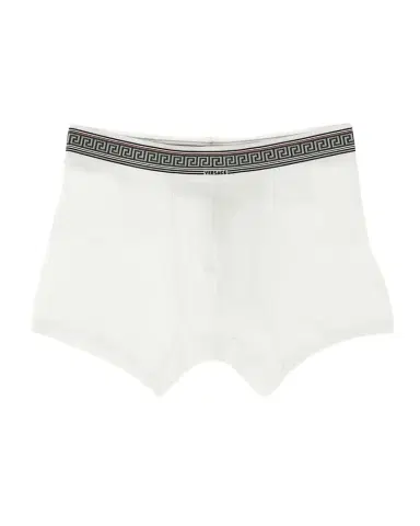 Versace Men's Greca-Waistband Boxer Briefs | Thumbnail 1