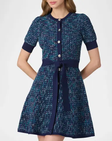 Shoshanna Harriet Textured Tweed Knit Mini Dress | Thumbnail 3 Shoshanna Harriet Textured Tweed Knit Mini Dress | Thumbnail 3