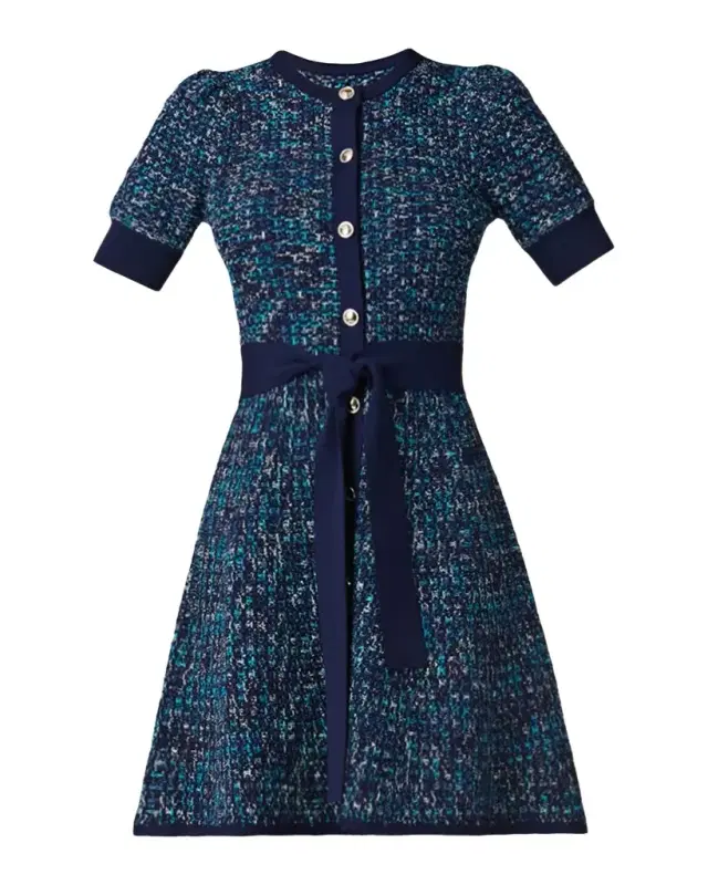 Shoshanna Harriet Textured Tweed Knit Mini Dress