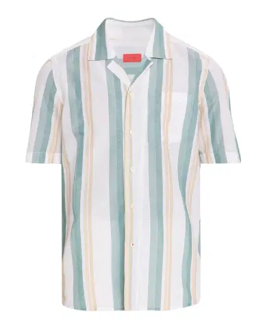 Isaia Men's Cotton-Linen Striped Shirt | Thumbnail 1