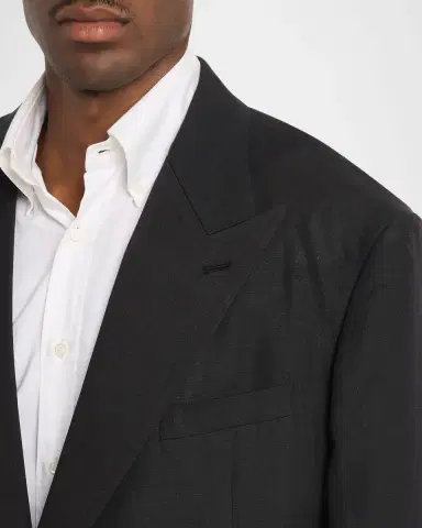 Ralph Lauren Purple Label Men's Kent Hand-Tailored Silk-Linen Tuxedo | Thumbnail 5