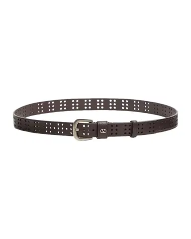 Valentino Garavani Men's Mini VLogo Signature Belt in Perforated Leather | Thumbnail 1 Valentino Garavani Men's Mini VLogo Signature Belt in Perforated Leather | Thumbnail 1