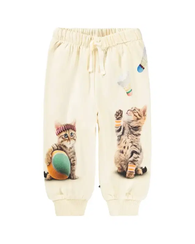 Girl 's Simeon Kitten-Print Cotton Sweatpants, Size -2