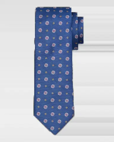 Canali Men's Micro-Floral Silk Jacquard Tie | Thumbnail 2