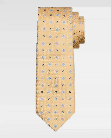 Canali Men's Chevron Micro-Geometric Jacquard Silk Tie | Thumbnail 2 Canali Men's Chevron Micro-Geometric Jacquard Silk Tie | Thumbnail 2