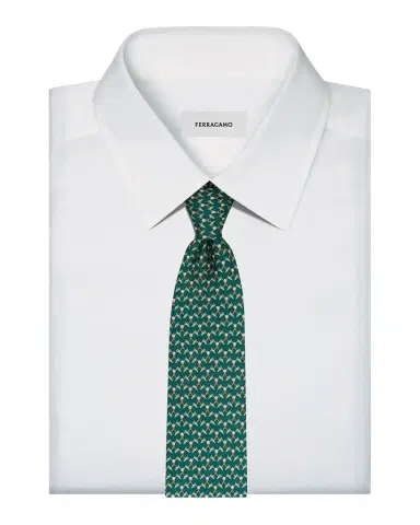 Ferragamo Men's Golf-Print Silk Tie | Thumbnail 1 Ferragamo Men's Golf-Print Silk Tie | Thumbnail 1