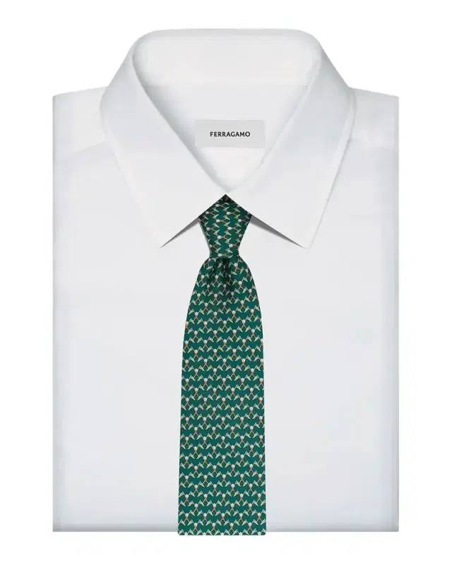 Ferragamo Men 's Golf-Print Silk Tie