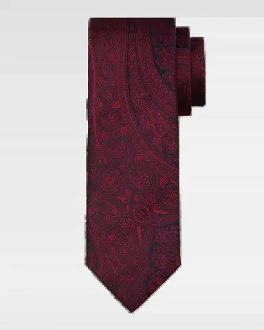 Canali Men's Oversized Paisley Silk Jacquard Tie | Thumbnail 2