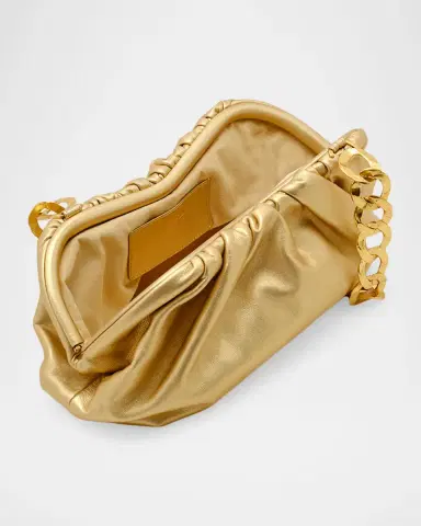 Cult Gaia Dulce Ruched Metallic Leather Shoulder Bag | Thumbnail 3 Cult Gaia Dulce Ruched Metallic Leather Shoulder Bag | Thumbnail 3