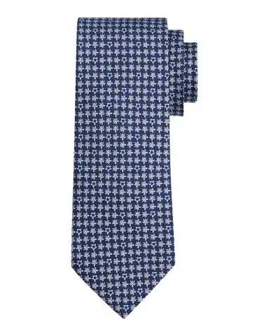 Ferragamo Men's Micro-Gancio and Turtle Silk Tie | Thumbnail 1 Ferragamo Men's Micro-Gancio and Turtle Silk Tie | Thumbnail 1