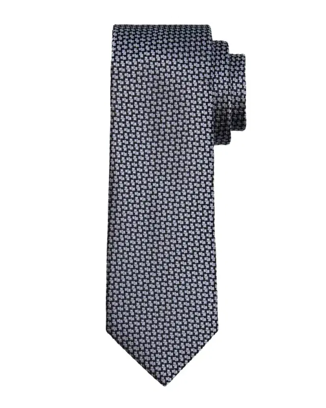 Men 's Tonal Geometric Jacquard Silk Tie