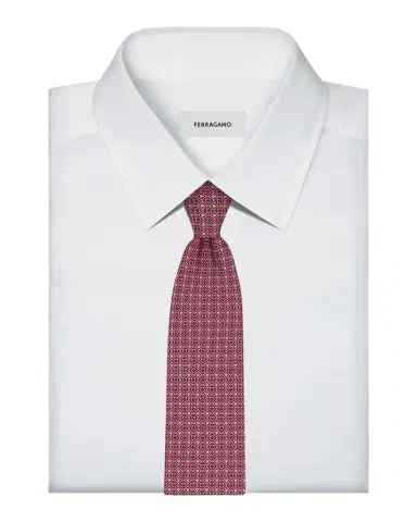 Ferragamo Men's Heart and Gancio Silk Tie | Thumbnail 1 Ferragamo Men's Heart and Gancio Silk Tie | Thumbnail 1