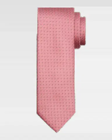 Canali Men's Micro-Geometric Jacquard Silk Tie | Thumbnail 2
