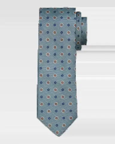 Canali Men's Micro-Floral Jacquard Silk Tie | Thumbnail 2