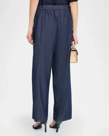 Eileen Fisher Wide-Leg Organic Cotton Denim Pants | Thumbnail 3 Eileen Fisher Wide-Leg Organic Cotton Denim Pants | Thumbnail 3