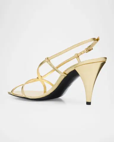 Versace 80mm Valentina Metallic Leather Sandals | Thumbnail 3 Versace 80mm Valentina Metallic Leather Sandals | Thumbnail 3