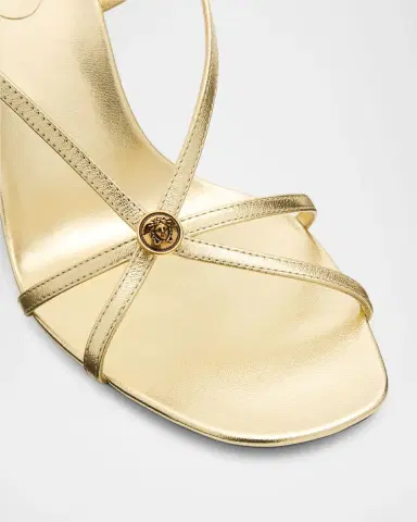 Versace 80mm Valentina Metallic Leather Sandals | Thumbnail 4 Versace 80mm Valentina Metallic Leather Sandals | Thumbnail 4