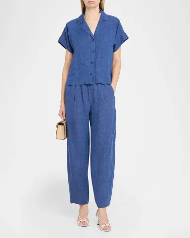 Eileen Fisher Boxy Delave-Dyed Organic Linen Shirt | Thumbnail 2