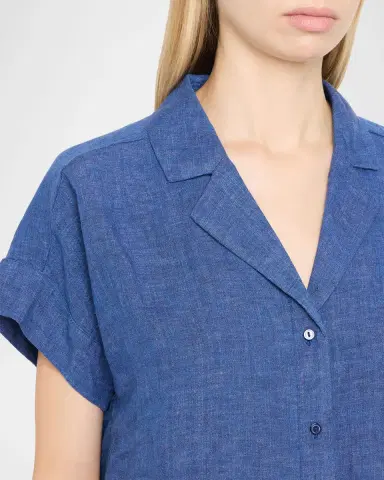 Eileen Fisher Boxy Delave-Dyed Organic Linen Shirt | Thumbnail 5