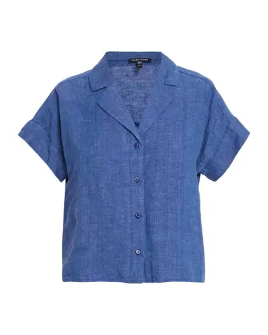 Eileen Fisher Boxy Delave-Dyed Organic Linen Shirt | Thumbnail 1
