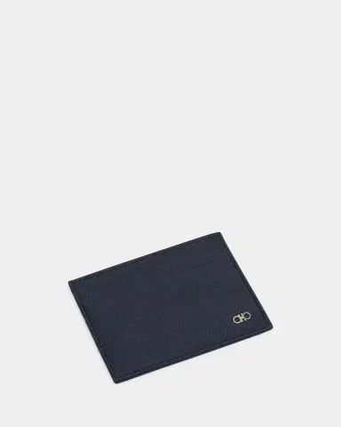 Ferragamo Men's Micro-Gancio Leather Card Holder | Thumbnail 2