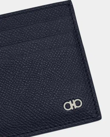 Ferragamo Men's Micro-Gancio Leather Card Holder | Thumbnail 3