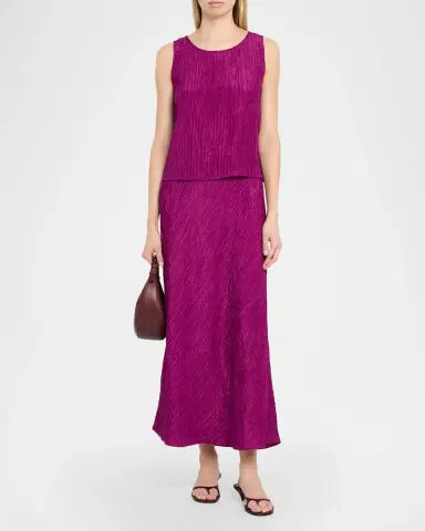 Eileen Fisher Crinkled Bias-Cut Silk Jacquard Maxi Skirt | Thumbnail 2