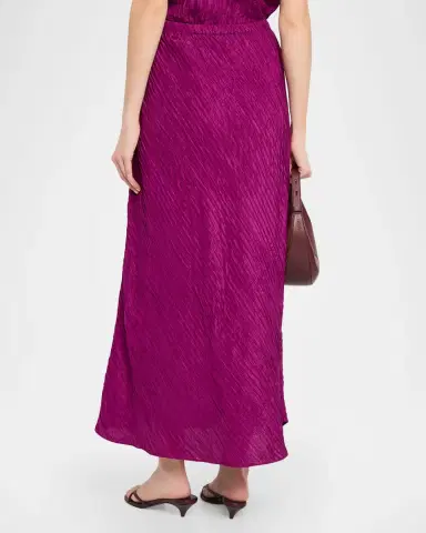 Eileen Fisher Crinkled Bias-Cut Silk Jacquard Maxi Skirt | Thumbnail 3