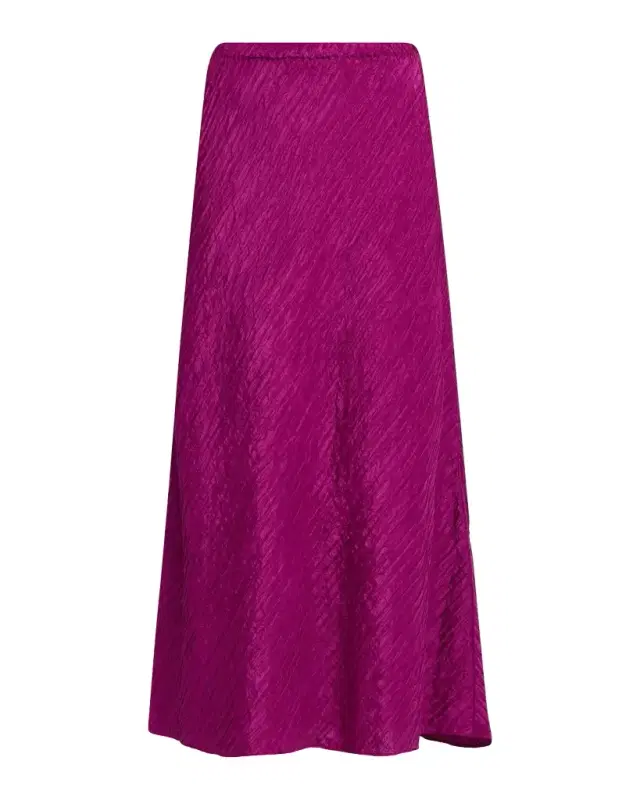 Crinkled Bias-Cut Silk Jacquard Maxi Skirt