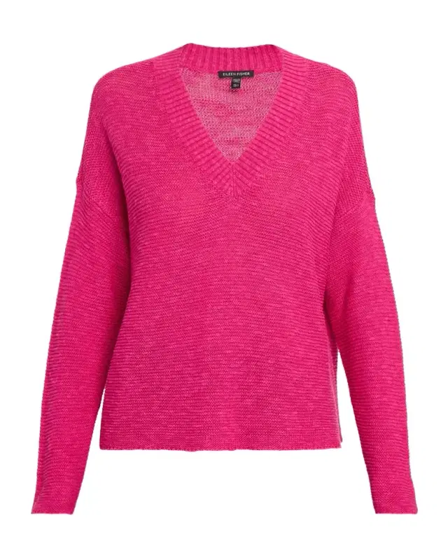 Eileen Fisher Organic Linen-Organic Cotton Knit Sweater