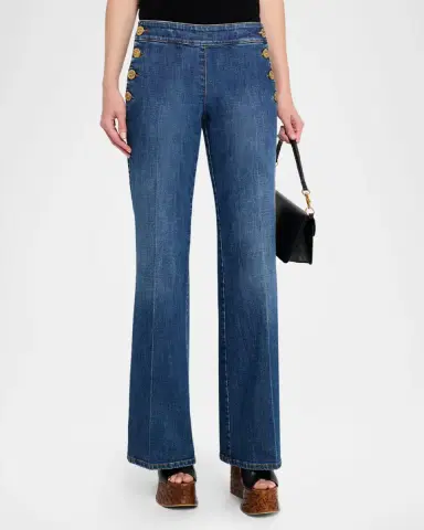 MAISON COMMON Mid-Rise Flare Sailor Jeans | Thumbnail 4