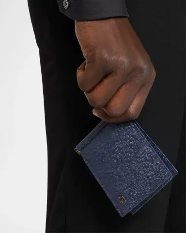 Ferragamo Men's Leather Micro-Gancio Money Clip Wallet | Thumbnail 2