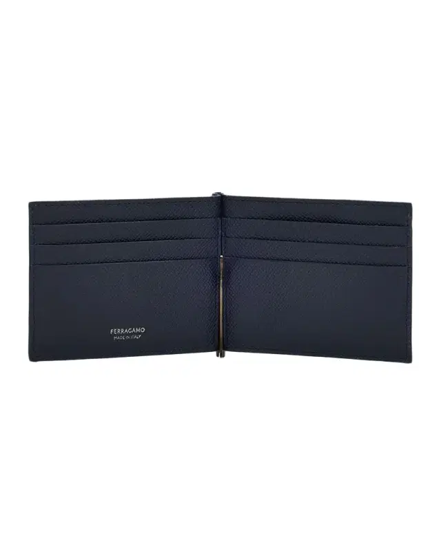 Ferragamo Men 's Leather Micro-Gancio Money Clip Wallet