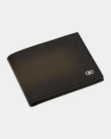 Ferragamo Men's Micro-Gancio Hammered Leather Bifold Wallet | Thumbnail 3 Ferragamo Men's Micro-Gancio Hammered Leather Bifold Wallet | Thumbnail 3