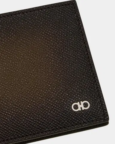 Ferragamo Men's Micro-Gancio Hammered Leather Bifold Wallet | Thumbnail 4 Ferragamo Men's Micro-Gancio Hammered Leather Bifold Wallet | Thumbnail 4