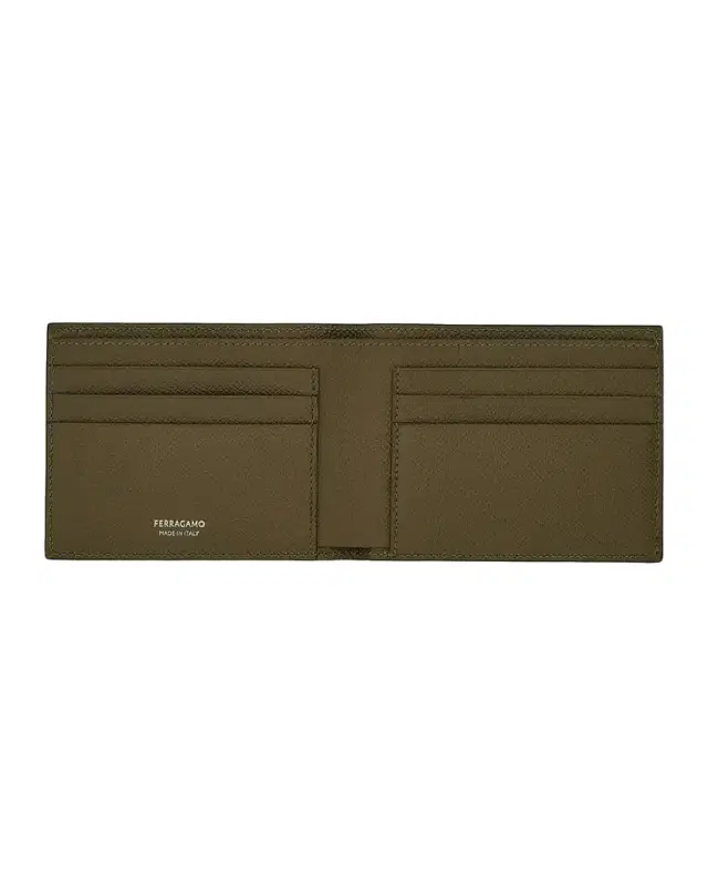 Ferragamo Men 's Micro-Gancio Hammered Leather Bifold Wallet