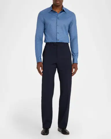 Emporio Armani Men's Cotton Diamond-Jacquard Sport Shirt | Thumbnail 2