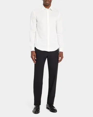 Emporio Armani Men's Diamond-Knit Cotton Jacquard Sport Shirt | Thumbnail 2