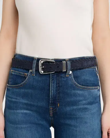 Veronica Beard Arch Suede Whipstitch Belt | Thumbnail 2