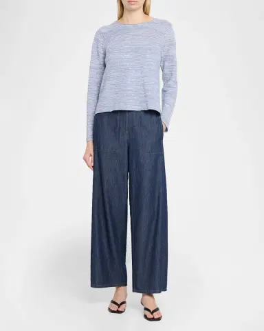 Eileen Fisher Crewneck Melange Knit Sweater | Thumbnail 2 Eileen Fisher Crewneck Melange Knit Sweater | Thumbnail 2
