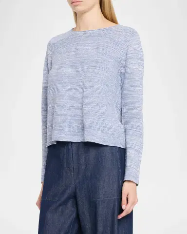 Eileen Fisher Crewneck Melange Knit Sweater | Thumbnail 4 Eileen Fisher Crewneck Melange Knit Sweater | Thumbnail 4