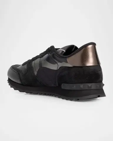 Valentino Garavani Men's Rockrunner Nylon and Leather Sneakers | Thumbnail 3 Valentino Garavani Men's Rockrunner Nylon and Leather Sneakers | Thumbnail 3