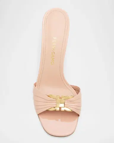 Ferragamo Witty 70mm Leather Sandals with Gancini Ornament | Thumbnail 5