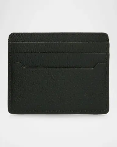 Brioni Men 's Hammered Metal Plaque Card Holder in Grained Leather | Thumbnail 4 Brioni Men 's Hammered Metal Plaque Card Holder in Grained Leather | Thumbnail 4