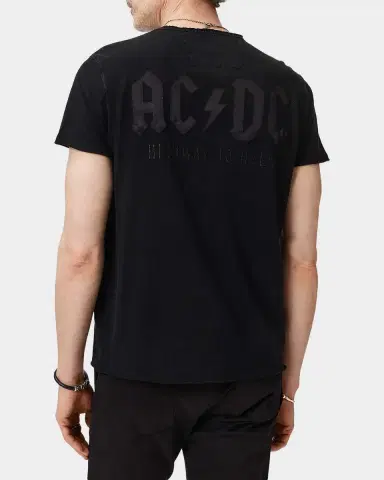 JOHN VARVATOS Men's AC/DC Highway to Hell Raw-Edge Crewneck T-Shirt | Thumbnail 3 JOHN VARVATOS Men's AC/DC Highway to Hell Raw-Edge Crewneck T-Shirt | Thumbnail 3