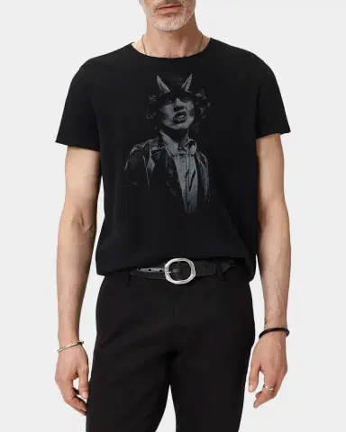 JOHN VARVATOS Men's AC/DC Highway to Hell Raw-Edge Crewneck T-Shirt | Thumbnail 4 JOHN VARVATOS Men's AC/DC Highway to Hell Raw-Edge Crewneck T-Shirt | Thumbnail 4