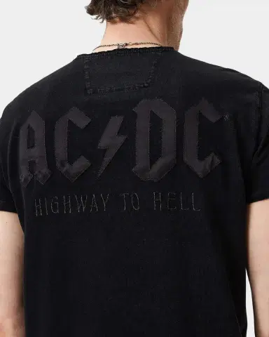 JOHN VARVATOS Men's AC/DC Highway to Hell Raw-Edge Crewneck T-Shirt | Thumbnail 5 JOHN VARVATOS Men's AC/DC Highway to Hell Raw-Edge Crewneck T-Shirt | Thumbnail 5