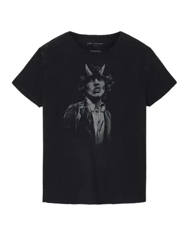 JOHN VARVATOS Men's AC/DC Highway to Hell Raw-Edge Crewneck T-Shirt | Thumbnail 1 JOHN VARVATOS Men's AC/DC Highway to Hell Raw-Edge Crewneck T-Shirt | Thumbnail 1
